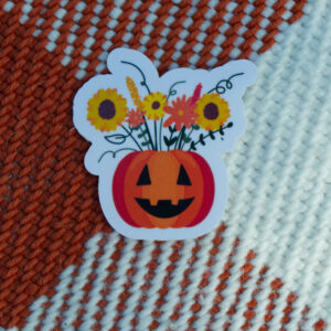Floral Pumpkin Vinyl Sticker