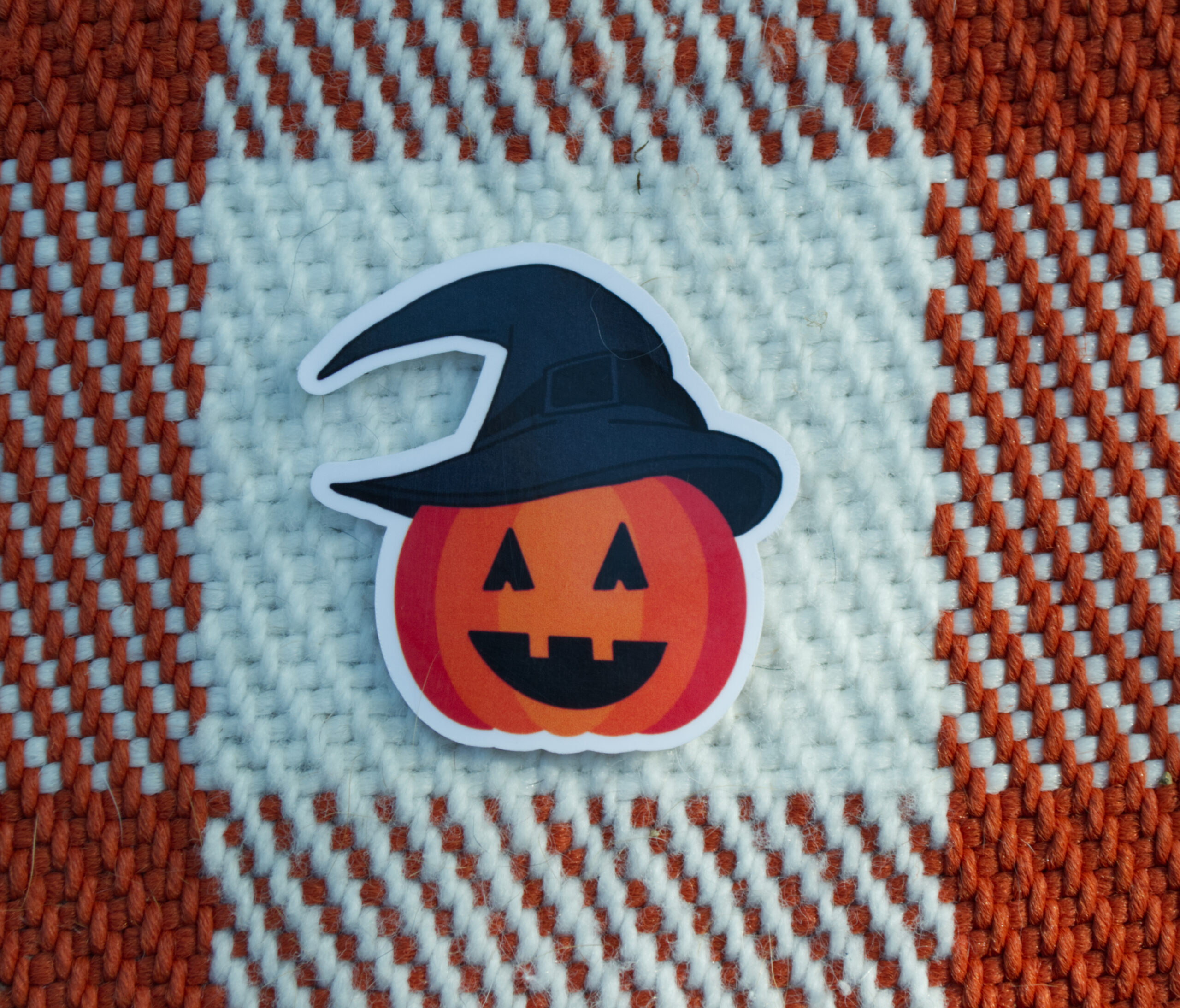 Pumpkin Witch Vinyl Sticker - Image 2