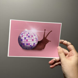 Hand-drawn Disco Snail Art Print