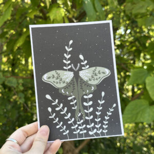 Hand-drawn Luna Moth Art Print