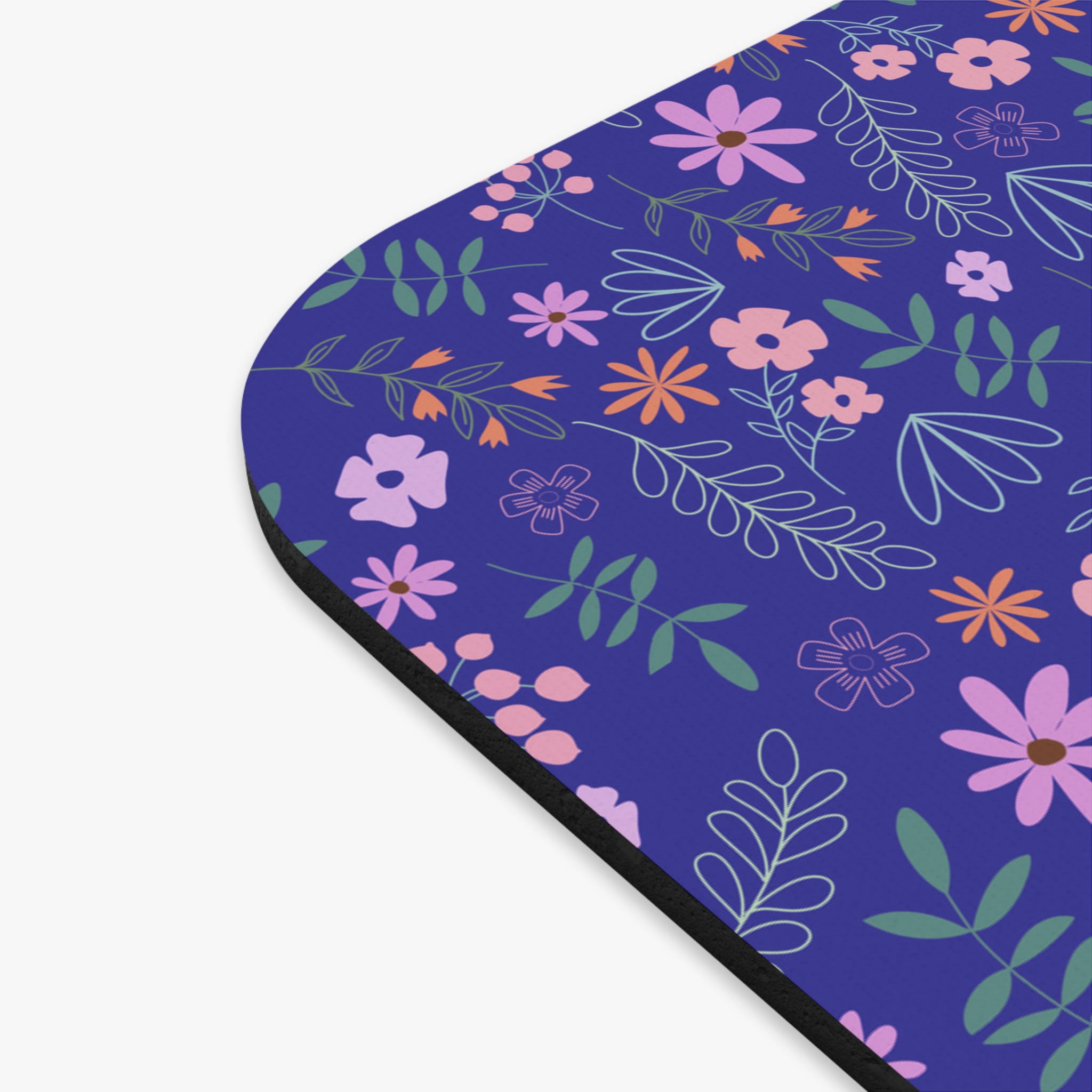 Hand-Drawn Blue Floral Mouse Pad - Image 3