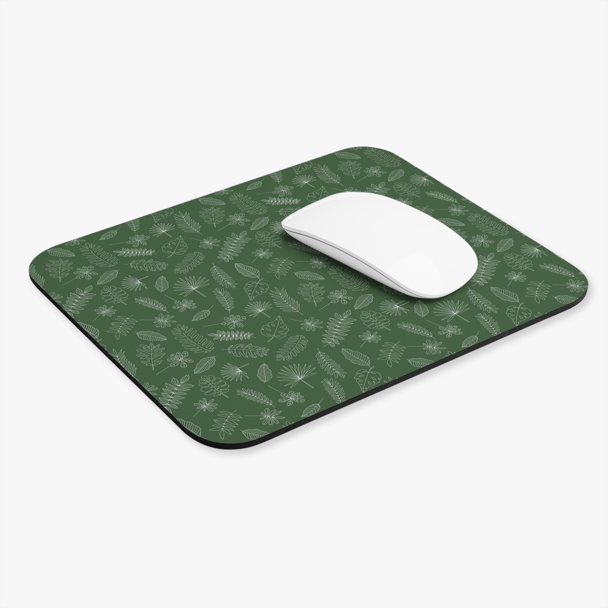 Hand-Drawn Green Leaves Mousepad - Image 4
