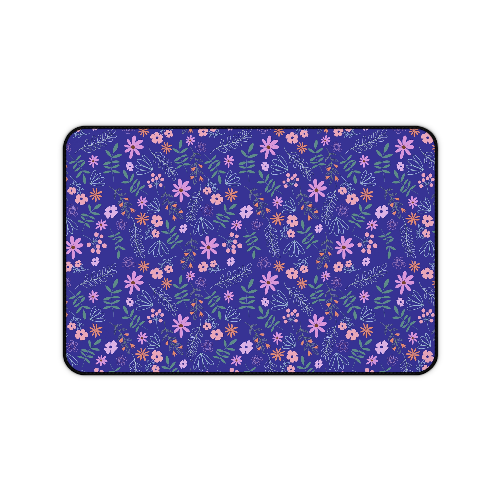 Hand-Drawn Blue Floral Desk Ma - Image 2