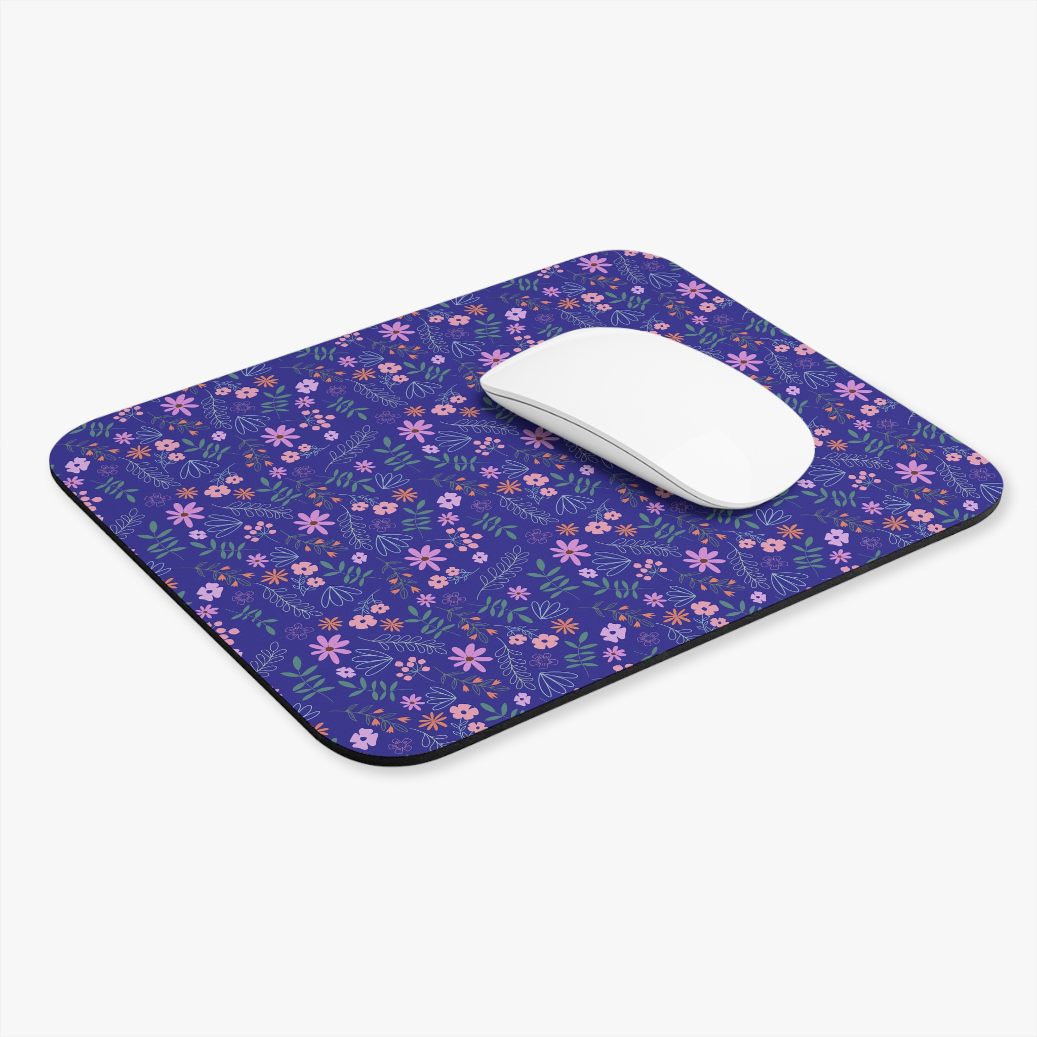 Hand-Drawn Blue Floral Mouse Pad - Image 4