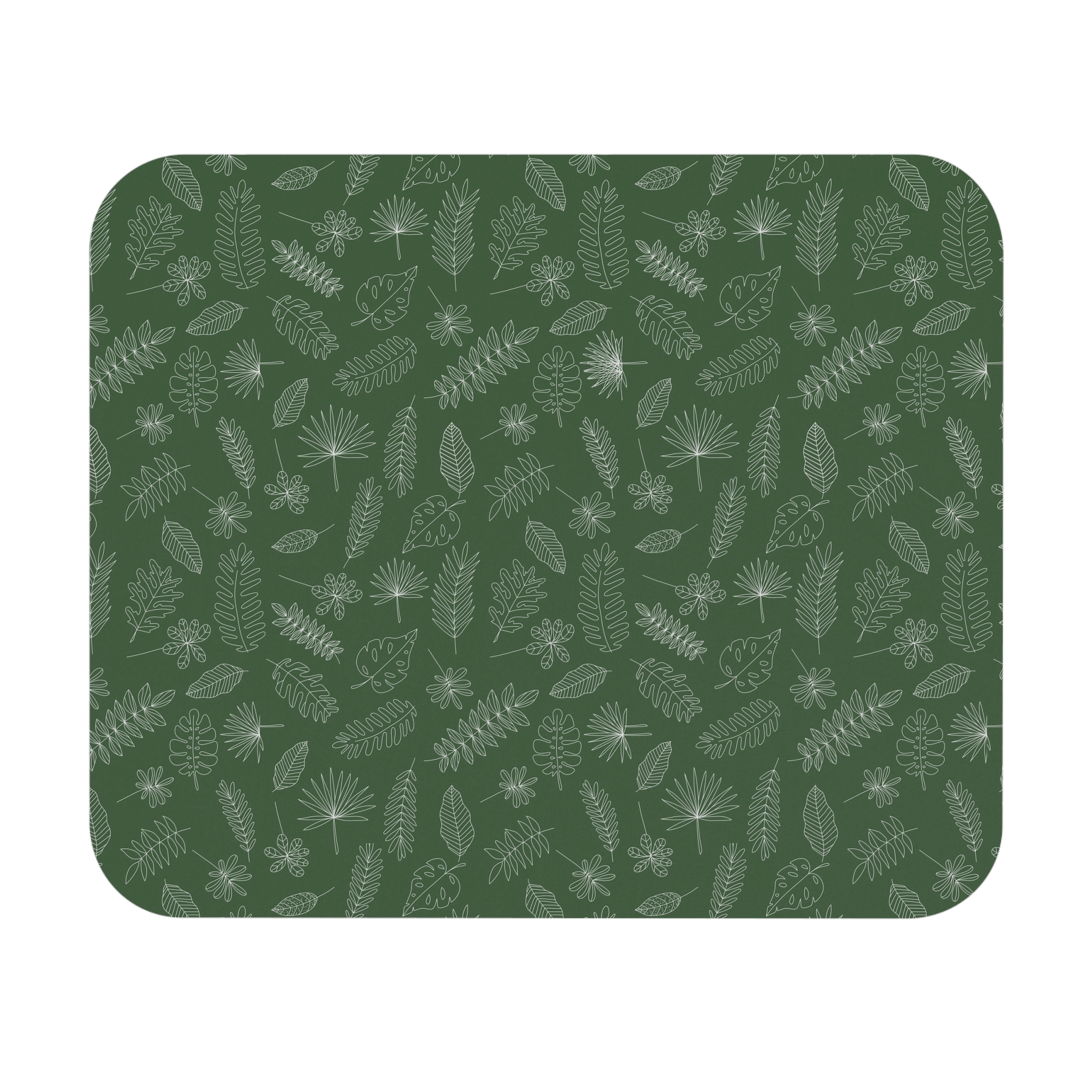 Hand-Drawn Green Leaves Mousepad - Image 2