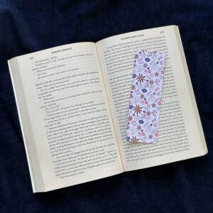 Pink Floral Laminated Bookmark