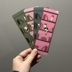 Bookshelf Cat Laminated Bookmark