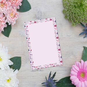 Pink Floral Paper Pad - 5x8