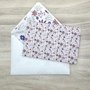 Pink Floral Card and Envelope Stationery Set