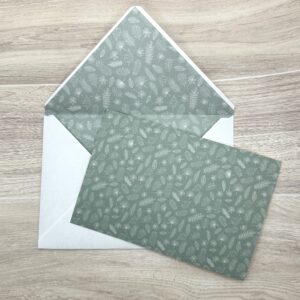 Green Leaves Card and Envelope Stationery Set
