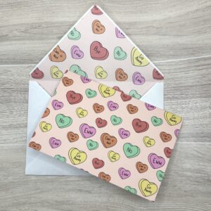 Anti-Conversation Heart Card and Envelope Stationery Set