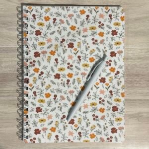 Light Floral Wire-O Notebook