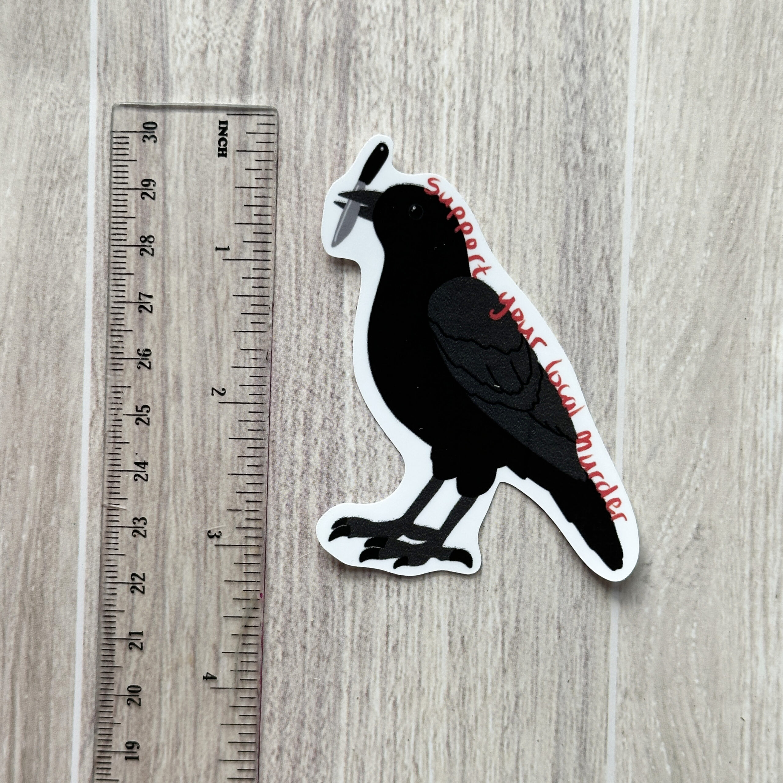 Local Murder Crow Vinyl Sticker - Image 3