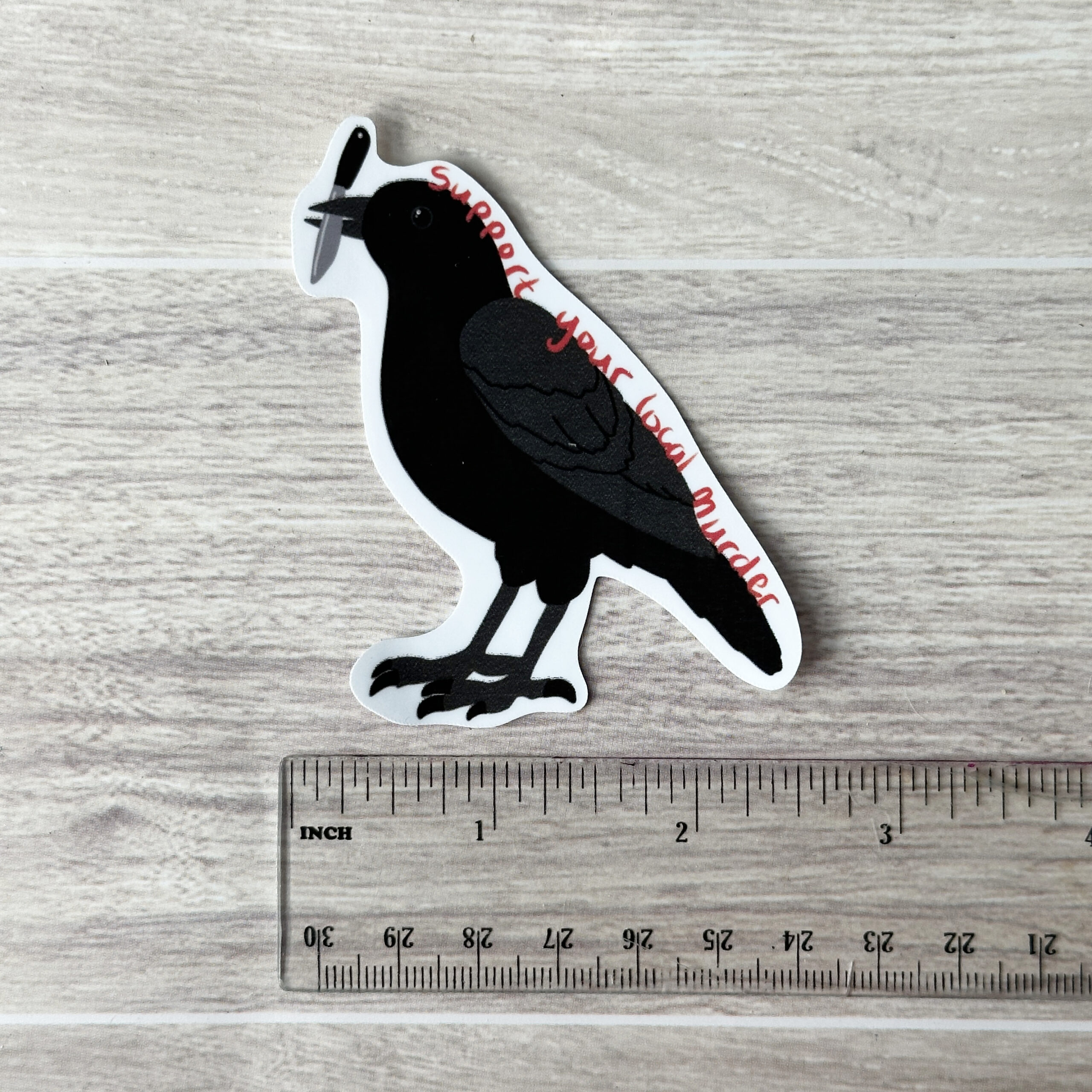 Local Murder Crow Vinyl Sticker - Image 2