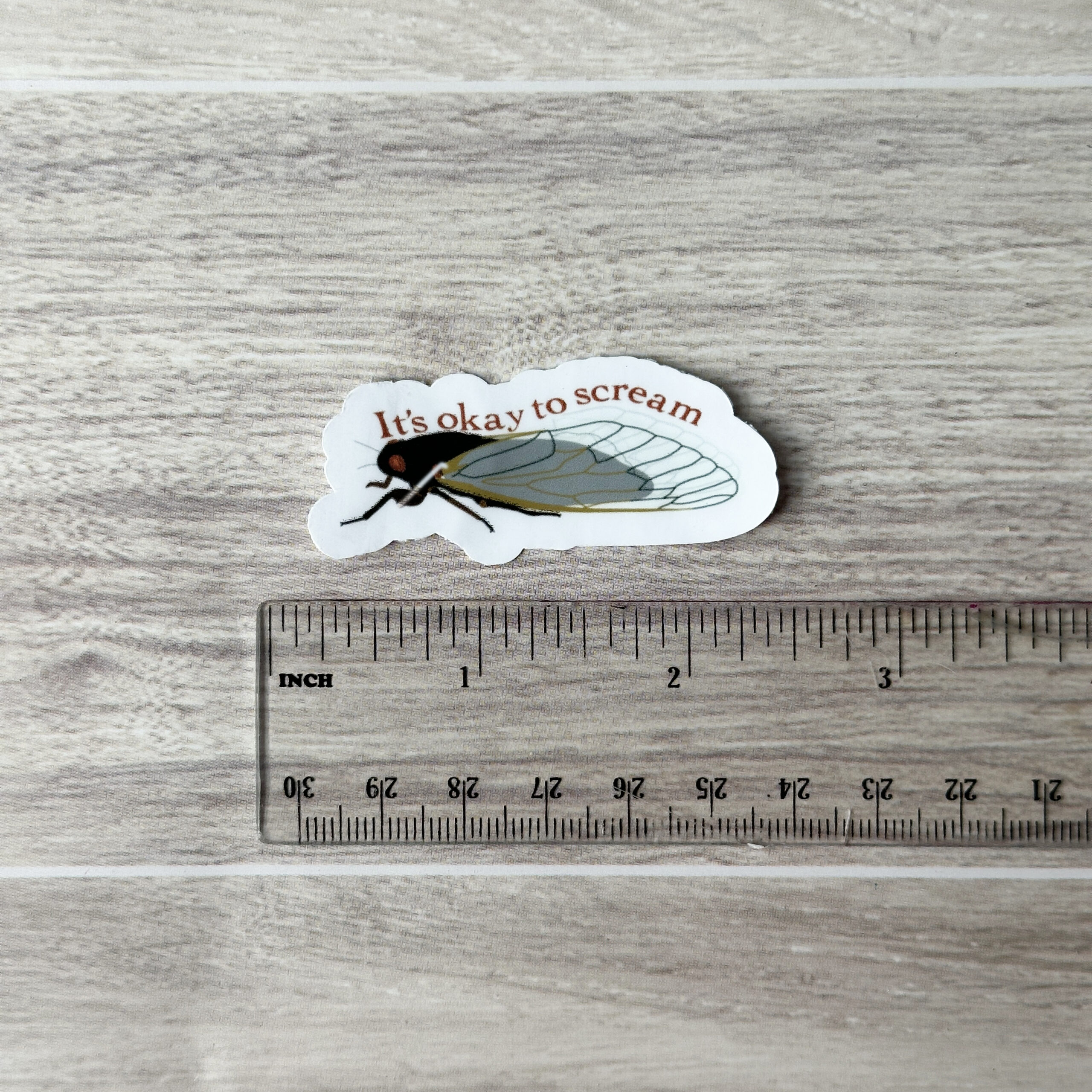 Screaming Cicada Vinyl Sticker - Image 2