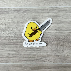Spoon Theory Duck Vinyl Sticker
