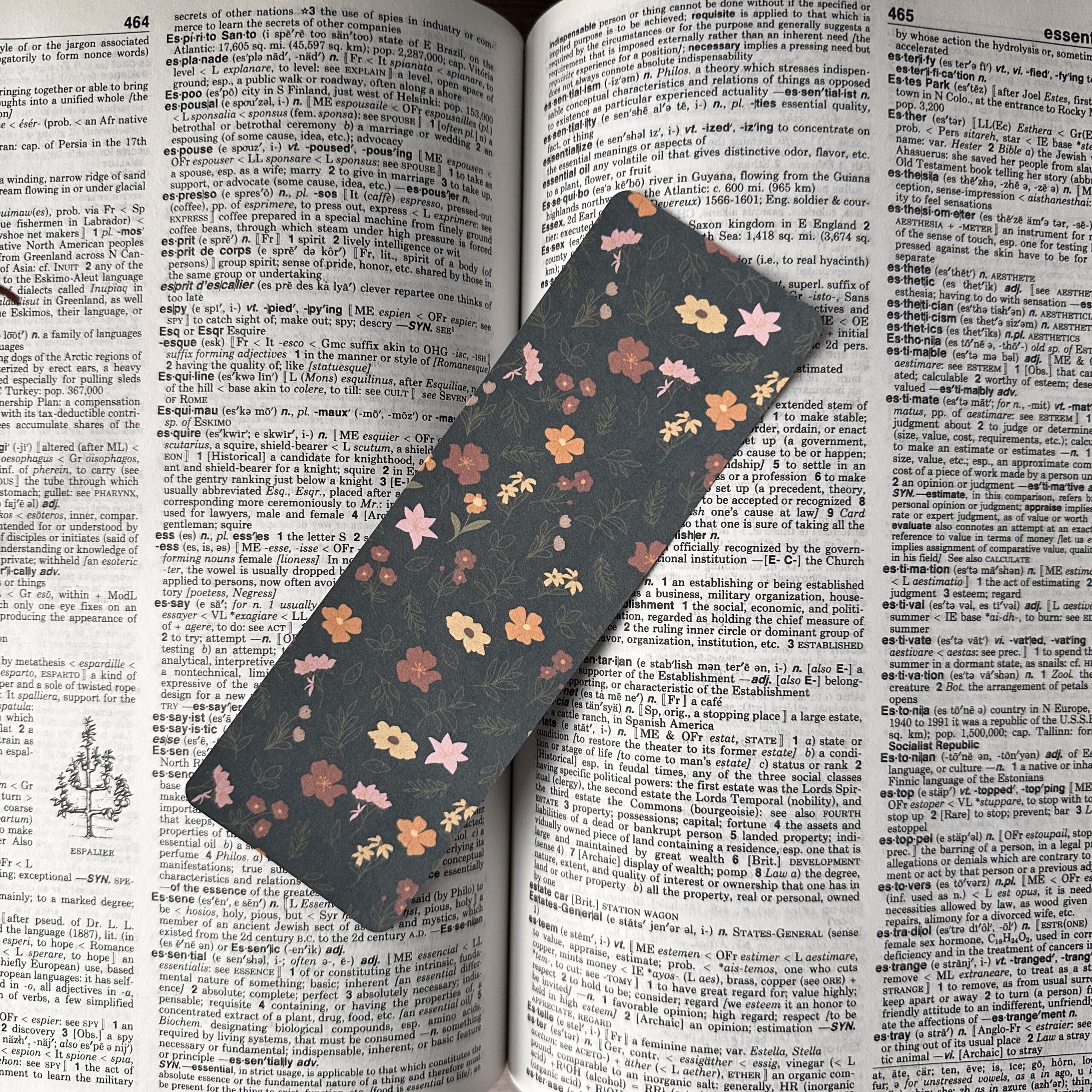 Dark Spring Floral Laminated Bookmark - Image 3