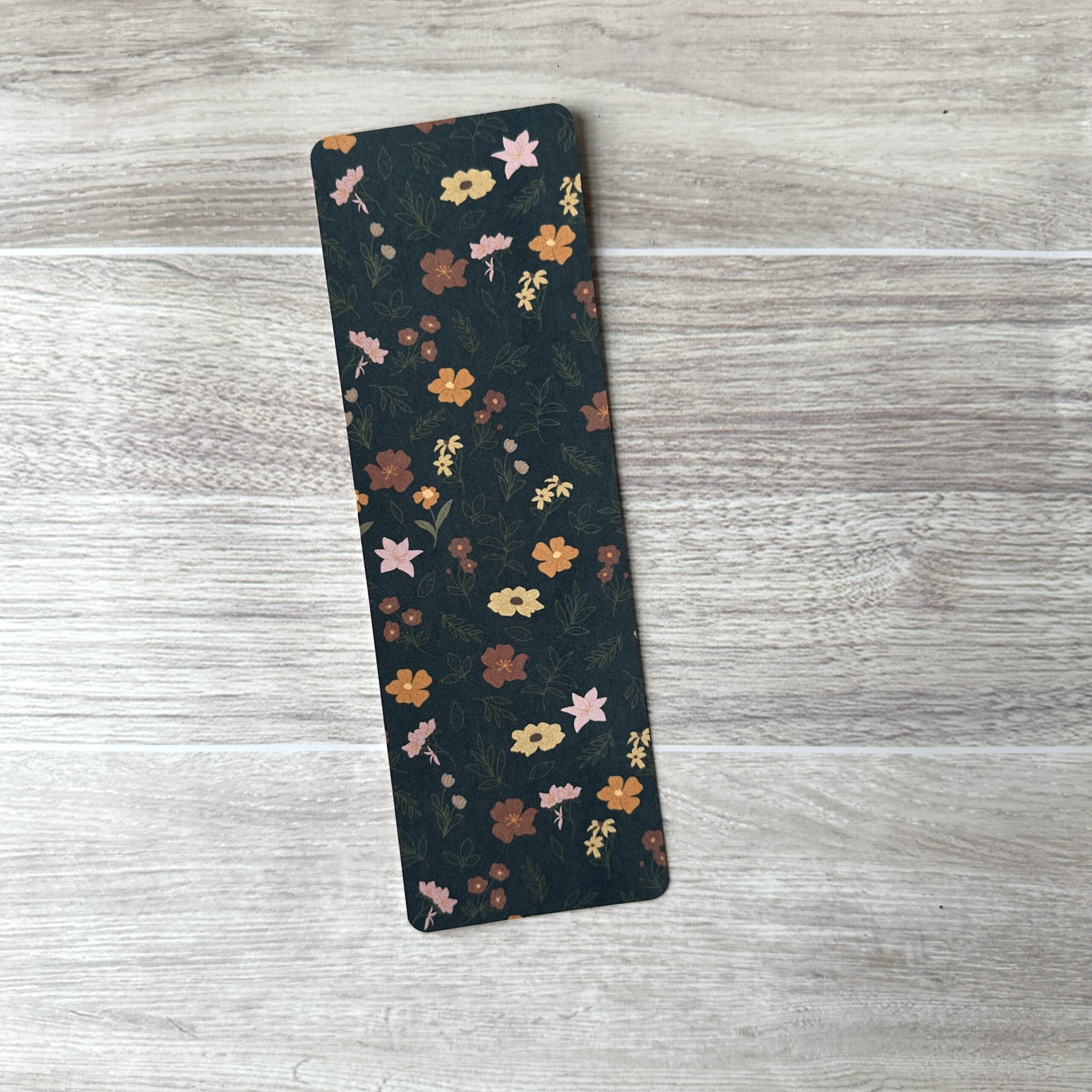 Dark Spring Floral Laminated Bookmark
