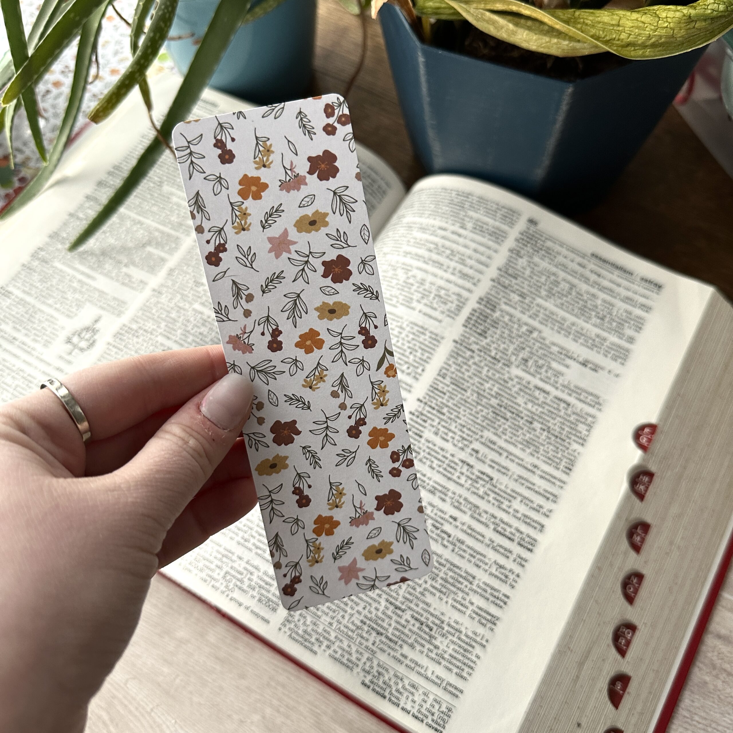 Light Spring Floral Laminated Bookmark - Image 3