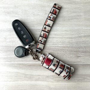 Library Cat Lip Balm Holder and Wristlet Set