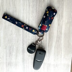 Dark Spring Floral Lip Balm Holder and Wristlet Set